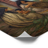 Maoris Plaiting Flax-manden, door G. Lindauer Poster (Hoek)