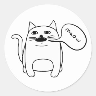 Maow Cat Ronde Sticker