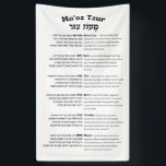 Maoz Tzur Hanukkah Song Full Hebrew & Transcript Spandoek<br><div class="desc">Volledige tekst van Maoz Tzur - de geliefde hymne die sung na het aansteken van de kangoeroe (menorah). Hebreeuws origineel met transcriptie in Latijns alfabet.
Ideaal om je thuis,  synagoge of joodse school te versieren. Een praktisch en inspirerend geschenk voor Chanoeka.</div>