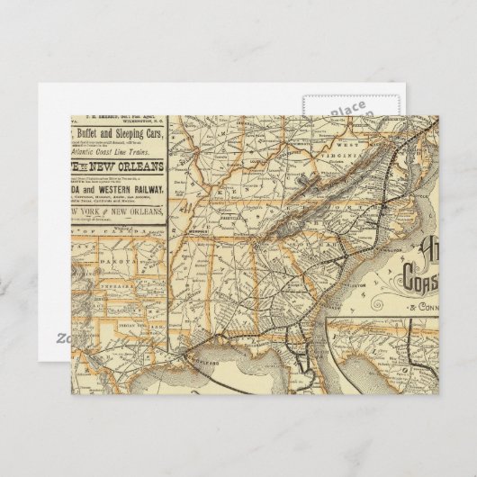 Map Atlantic Coast Briefkaart (Voorkant / Achterkant)