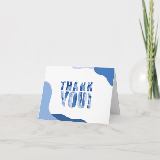 Map Bedankt kaart - Blauw (Voorkant)