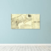 Map Boston en Maine Railroad 2 Canvas Afdruk (Insitu (Houten vloer))