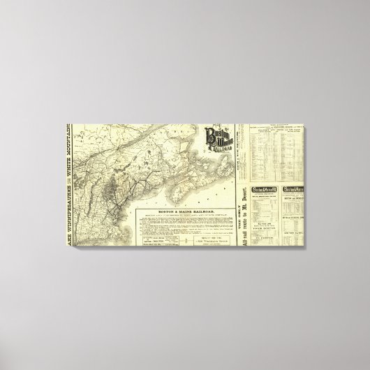 Map Boston en Maine Railroad 2 Canvas Afdruk (Voorkant)