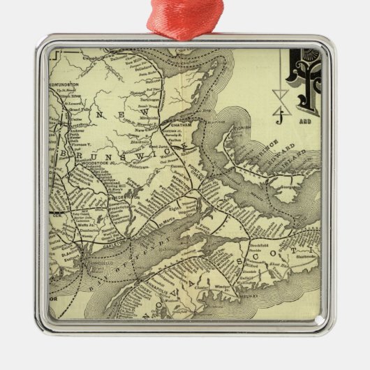 Map Boston en Maine Railroad 2 Metalen Ornament (Voorkant)