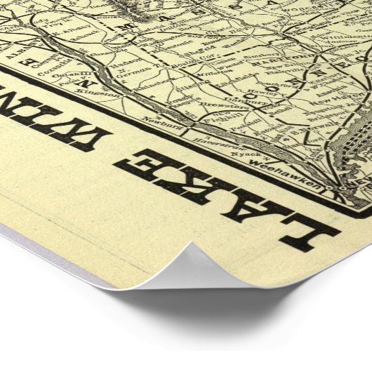 Map Boston en Maine Railroad 2 Poster (Hoek)