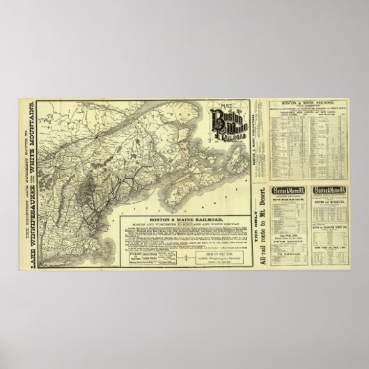 Map Boston en Maine Railroad 2 Poster (Voorkant)
