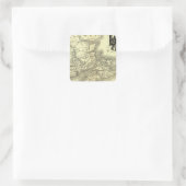 Map Boston en Maine Railroad 2 Vierkante Sticker (Tas)