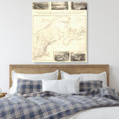 Map Boston en Maine Railroad Canvas Afdruk (Insitu (Slaapkamer))