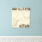 Map Boston en Maine Railroad Canvas Afdruk (Insitu (Houten vloer))