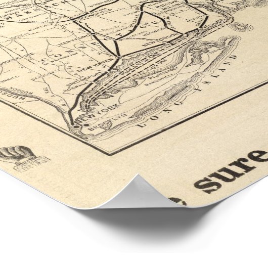 Map Boston en Maine Railroad Poster (Hoek)