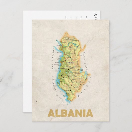 MAP BRIEFKAARTEN & Albanië (Voorkant / Achterkant)