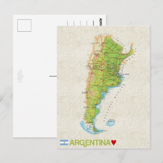 MAP BRIEFKAARTEN & Argentina (Voorkant / Achterkant)
