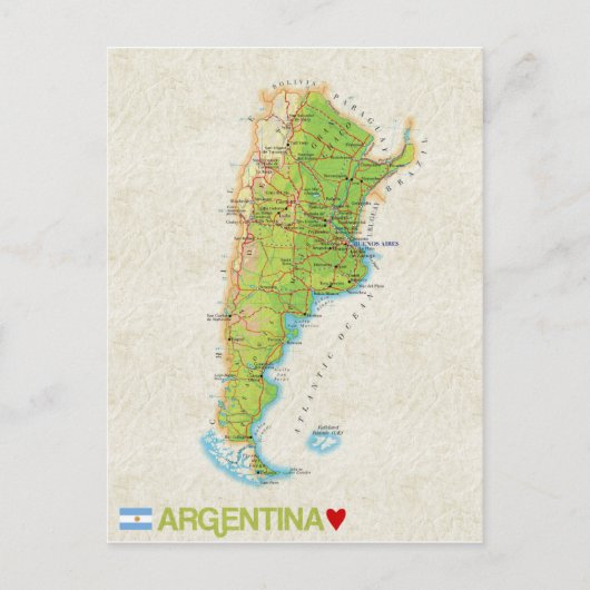 MAP BRIEFKAARTEN & Argentina (Voorkant)