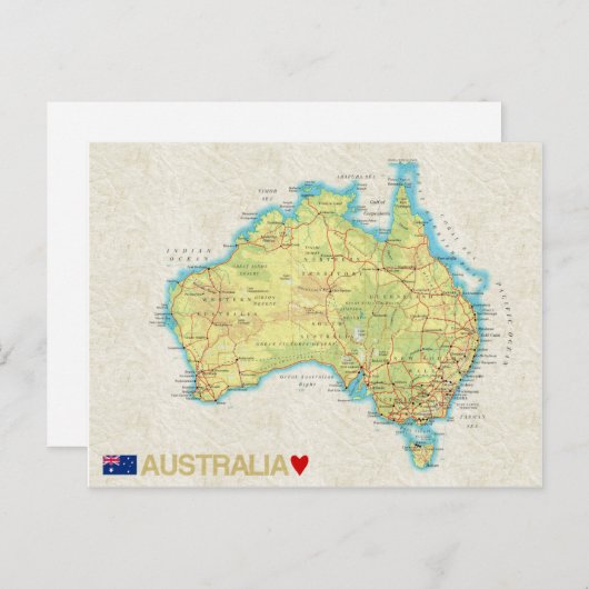 MAP BRIEFKAARTEN & Australië (Voorkant / Achterkant)