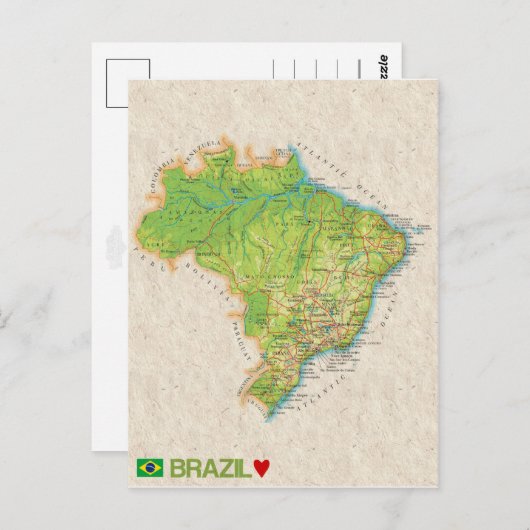MAP BRIEFKAARTEN & Brazilië (Voorkant / Achterkant)
