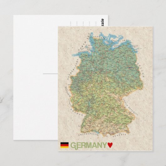MAP BRIEFKAARTEN & Duitsland (Voorkant / Achterkant)