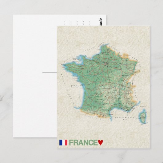 MAP BRIEFKAARTEN & France (Voorkant / Achterkant)
