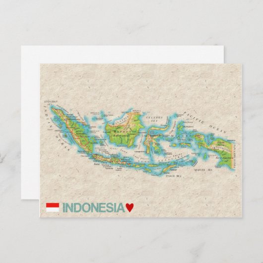 MAP BRIEFKAARTEN & Indonesië (Voorkant / Achterkant)