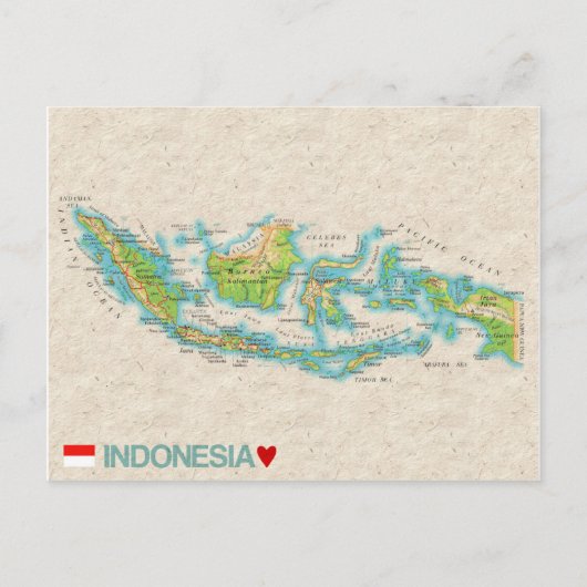 MAP BRIEFKAARTEN & Indonesië (Voorkant)