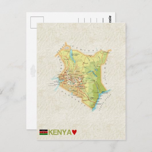 MAP BRIEFKAARTEN & Kenya (Voorkant / Achterkant)