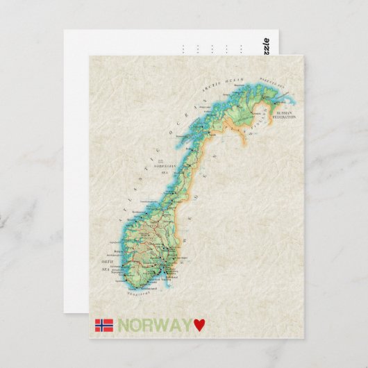MAP BRIEFKAARTEN & Noorwegen (Voorkant / Achterkant)