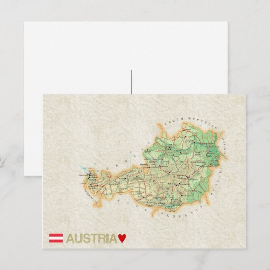 MAP BRIEFKAARTEN & Oostenrijk (Voorkant / Achterkant)