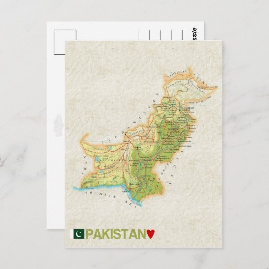 MAP BRIEFKAARTEN & Pakistan (Voorkant / Achterkant)