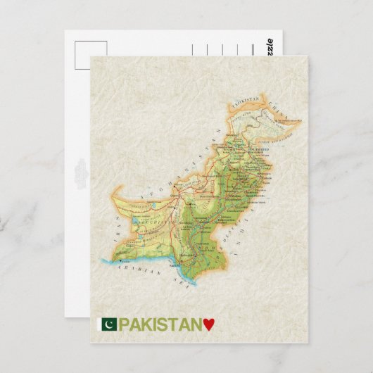 MAP BRIEFKAARTEN & Pakistan (Voorkant / Achterkant)
