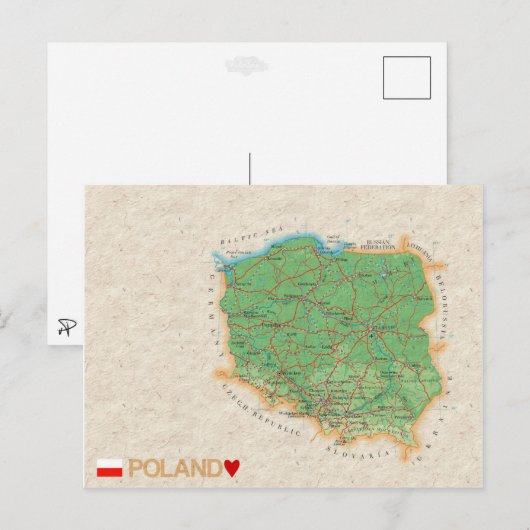 MAP BRIEFKAARTEN & Polen (Voorkant / Achterkant)