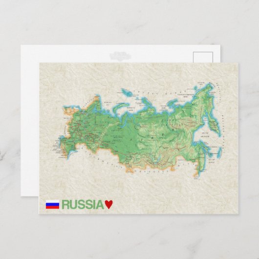 MAP BRIEFKAARTEN & Rusland (Voorkant / Achterkant)