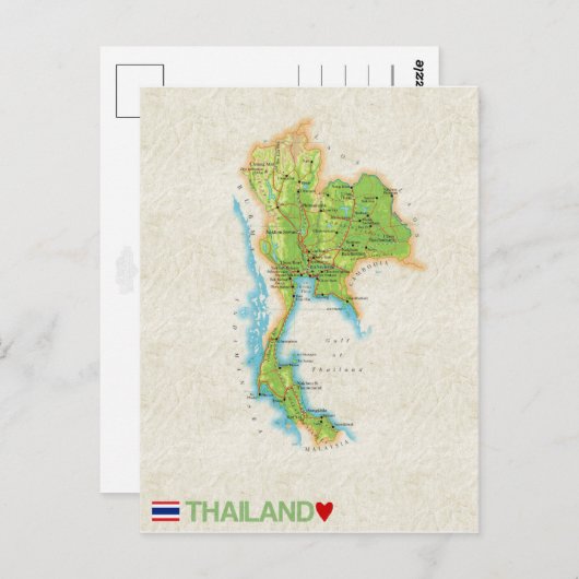 MAP BRIEFKAARTEN & Thailand (Voorkant / Achterkant)