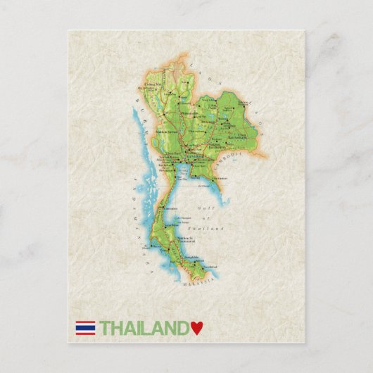 MAP BRIEFKAARTEN & Thailand (Voorkant)