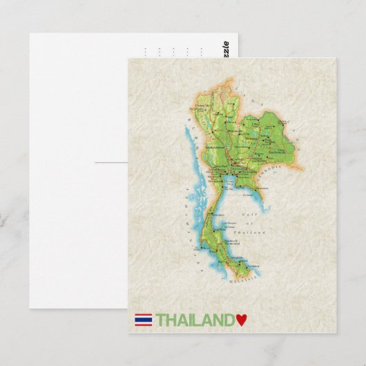 MAP BRIEFKAARTEN & Thailand (Voorkant / Achterkant)