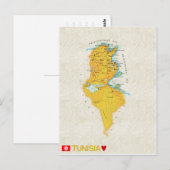 MAP BRIEFKAARTEN Tunesië (Voorkant / Achterkant)