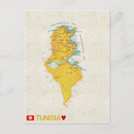 MAP BRIEFKAARTEN Tunesië (Voorkant)