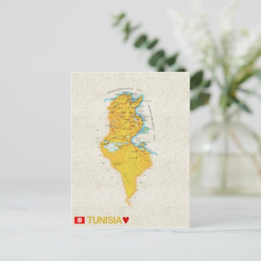MAP BRIEFKAARTEN Tunesië (Staand voorkant)