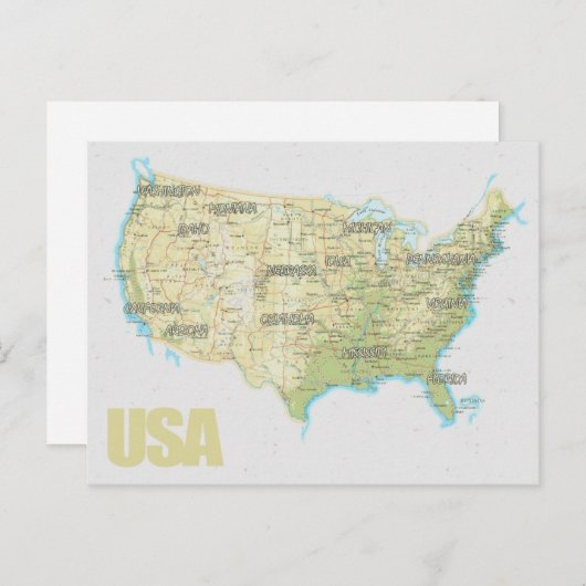 MAP BRIEFKAARTEN & USA (Voorkant / Achterkant)