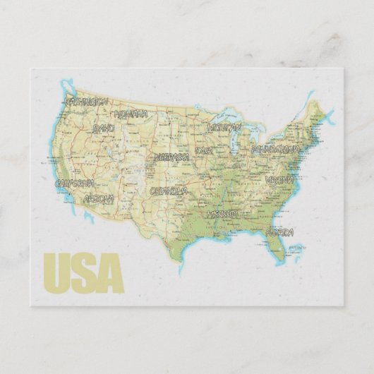 MAP BRIEFKAARTEN & USA (Voorkant)