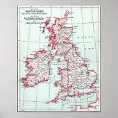 MAP: BRITISH ISLES, c1890 Poster (Voorkant)