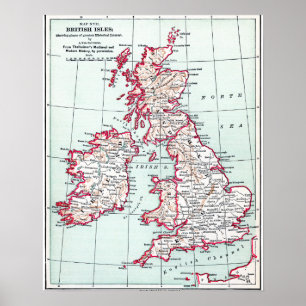 MAP: BRITISH ISLES, c1890 Poster