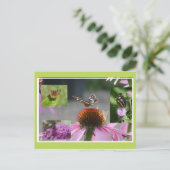 Map Butterfly Collage DIY Postcard Feestdagenkaart (Staand voorkant)