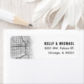 Map Chicago City Thema | Retourlabel Etiket (Insitu)