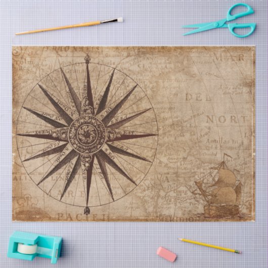 Map Compass tissuepapier (Craft)