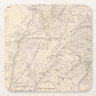 Map, Corrientes Prov, Terr Mission Kartonnen Onderzetters