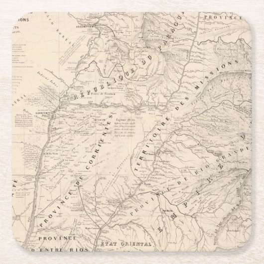 Map, Corrientes Prov, Terr Mission Kartonnen Onderzetters (Voorkant)