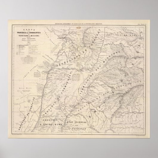 Map, Corrientes Prov, Terr Mission Poster (Voorkant)