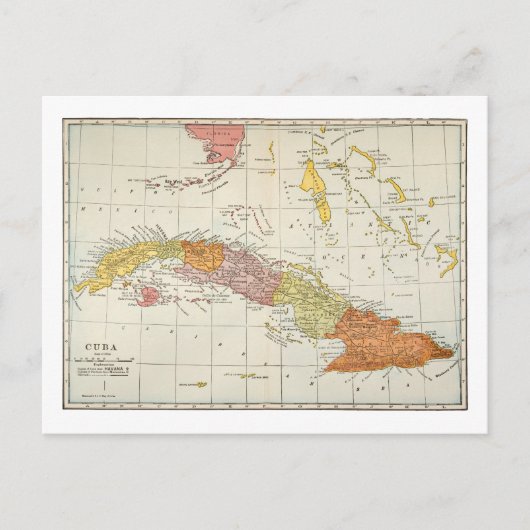 MAP: CUBA, 1900 BRIEFKAART (Voorkant)