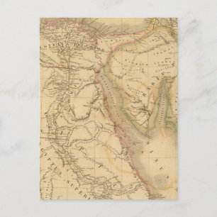 Map Egypte, Palestina en Arabië Briefkaart