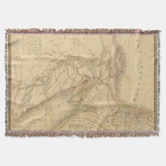 Map Egypte, Palestina en Arabië Deken (Voorkant)