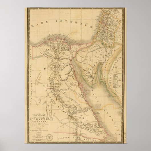 Map Egypte, Palestina en Arabië Poster (Voorkant)